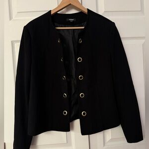 Premise Black Blazer with Gold Eyelets